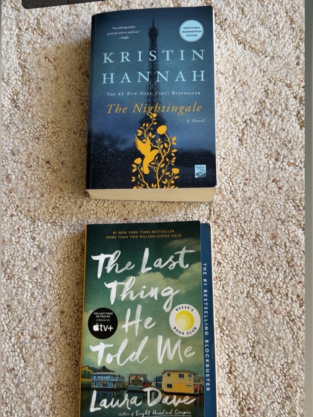 2 Good books! The Nightingale. the last thing he told me.